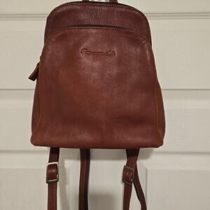 Vintage Brown Leather Mini Backpack